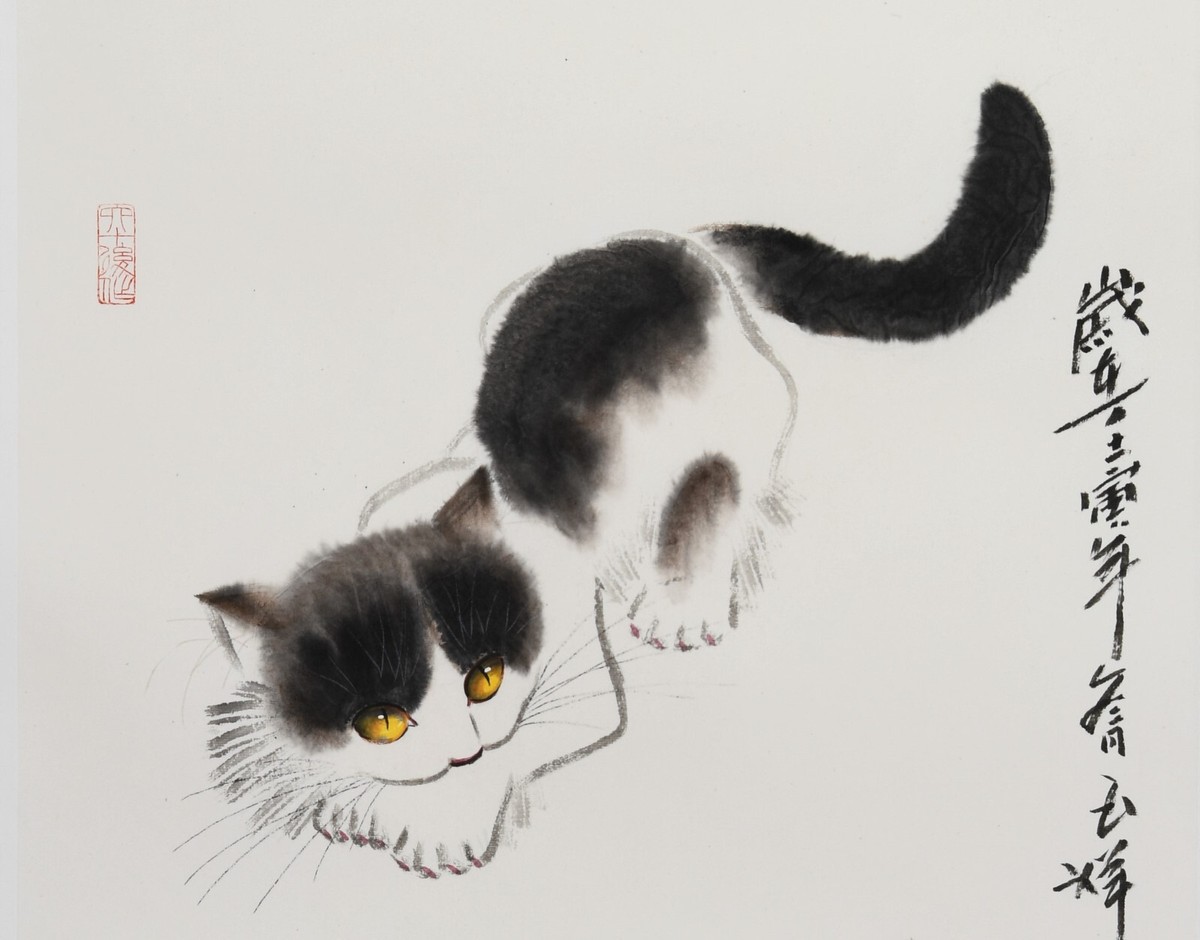 CAT WING 猫ノ翼【肉筆絵画】 Amazon.co.jp: 猫荒木孝介 真作 F0号 オリジナル技法肉筆絵画