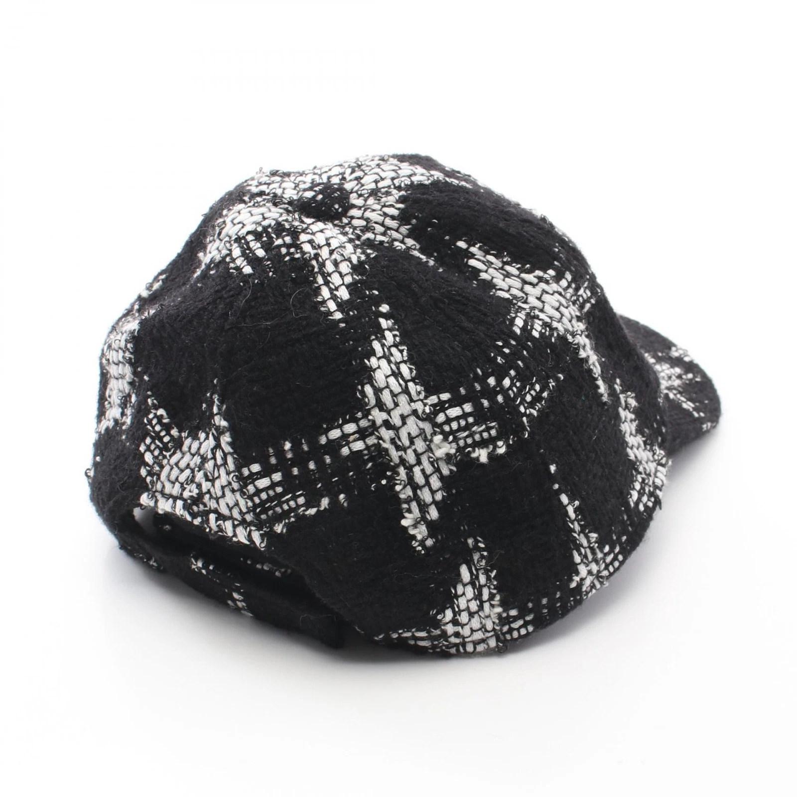 Cappellino CHANEL COCO Mark lana cotone nero bianco usato donnaa t