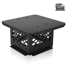 17" x 17" Chimney Cap Flue Caps Fireplace Mesh Chimney Flue Cover Outside Black