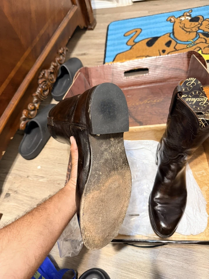 Lucchese  Men's Size 9.5B Leather Western Cowboy Roper Style - Image 3 of 4