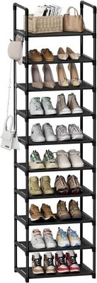 SPUSEN 10-stufiger Metall Schuhregal Organizer | hohes Schuhregal für Schrank, Eingang,