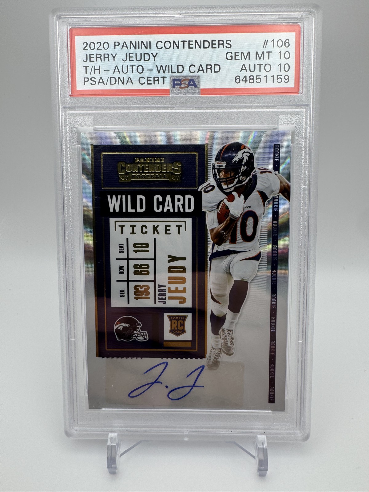 2020 Panini Contenders - RPS Jerry Jeudy #106 Wild Card Ticket /100 🔥POP 1🔥