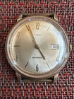 Timex Marlin Manual Wind Gold Tone Sunburst Dial 34mm Date Function Vintage