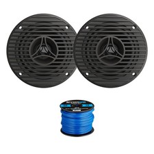 Milennia 3.5" 75W Full Range All Weather Graphite Speakers (Pair) w/16 AWG Wire