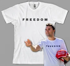 FREEDOM Charlie Kirk T Shirt tribute Christian america jesus god free speech NEW