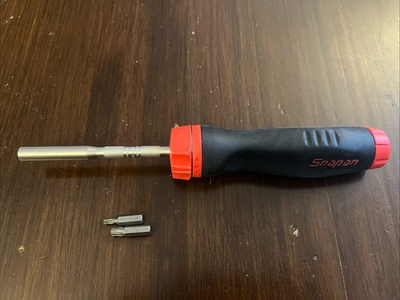 #ad #ad Snap on Ratcheting Screwdriver Red SGDMRC44B SOFT Grip HANDLE NEW 🔥2 Bit Torx $99.99