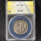 1919 50c Walking Liberty Half Dollar Philadelphia Choice Very Fine ANACS VF 30