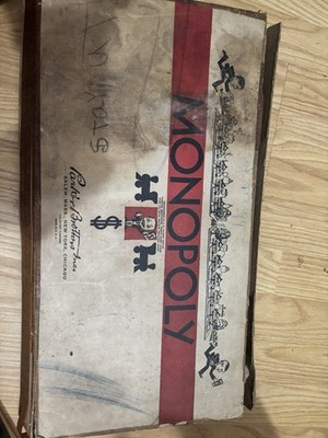 70 Year Old Vintage Monopoly 1954 Parker Brothers - Wooden Pieces - Made In USA