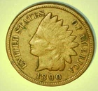 VG8 ED 1890 Indian Head Cent Environmental Damage Verdigris Spots Full Date
