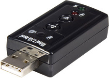 Virtual 7.1 USB Stereo Audio Adapter External Sound Card - Sound Card - Stereo -