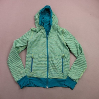 Ivivva Jacket Girls 10 Long Sleeve Pockets Lightweight Hooded Stripes Lululemon