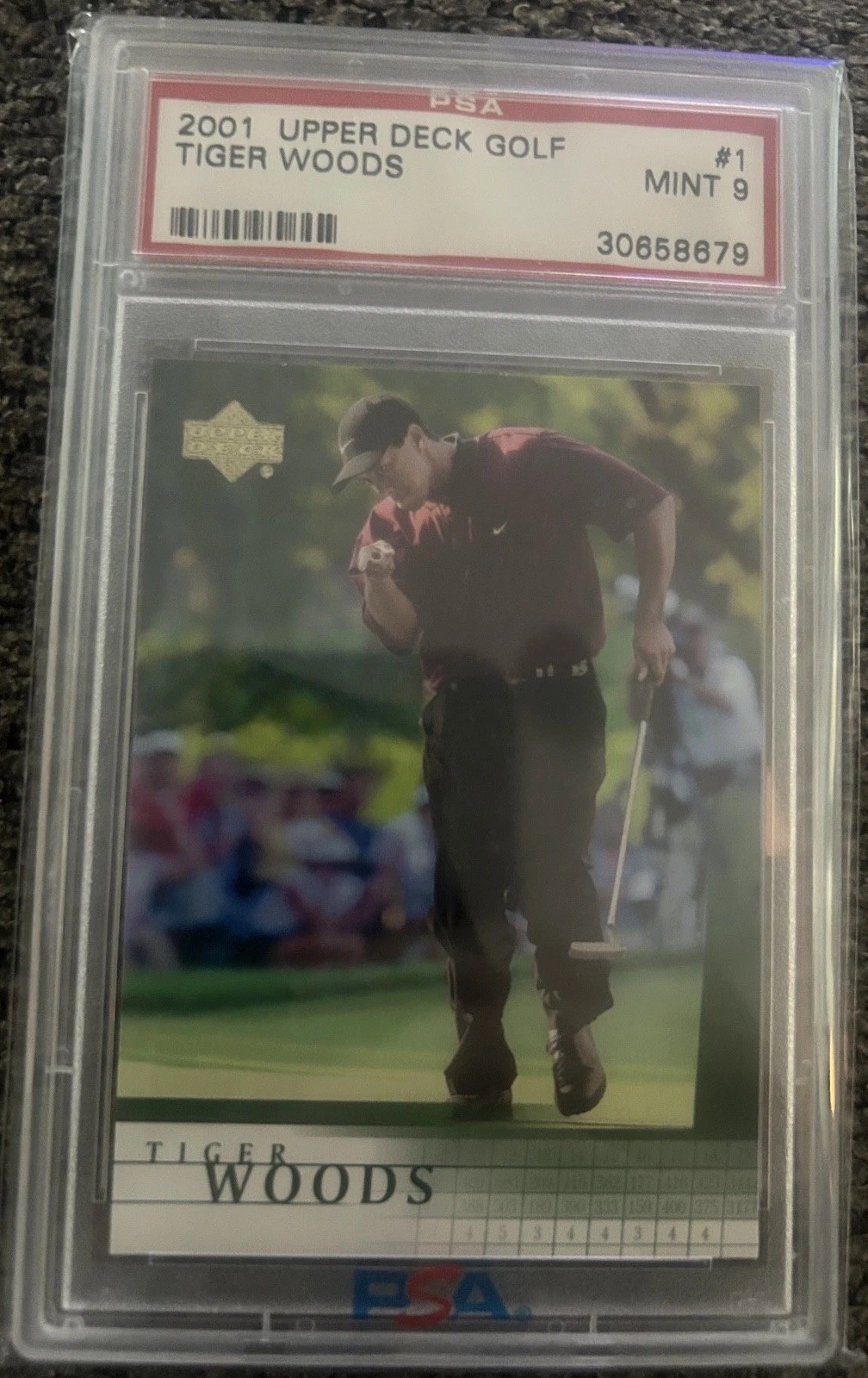 2001 Upper Deck - Tiger Woods #1 (RC) PSA 9 Rookie