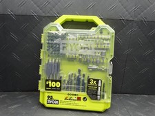 Ryobi Drill and Impact Drive Kit Bit Set Masonry Spade Case A989504 (95pc)
