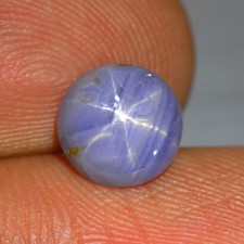 2.77Ct Round Cab  Natural 6-Rays Star Unheated Grayish Blue Star Sapphire Gem