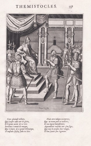 Themistocles Politician Statesman Athens Engraving 1615