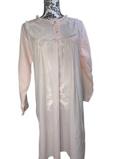 Vintage Nightgown Brushed Soft Nylon Cottagecore Feather Weight Soft Lace Large