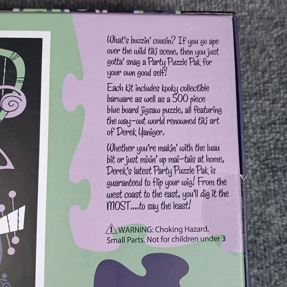 Derek Yaniger Party Puzzle Pak Tiki Freak Edition 500 piezas Puzzle Vidrio 2010 Nuevo Foto 4 de 4