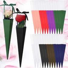 24 PCS Single Rose Sleeves Flower Bouquet Bags 8 Colors Floral Wrapping
