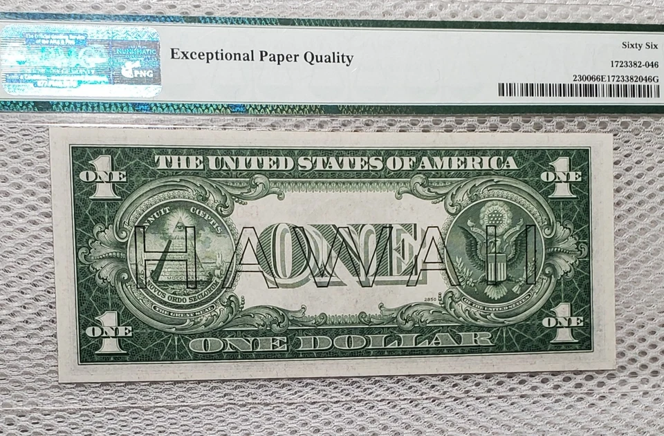 1935 A $1 Hawaii Overprint Silver Certificate Better CC Block PMG 66 EPQ Gem UNC - Image 2 of 4