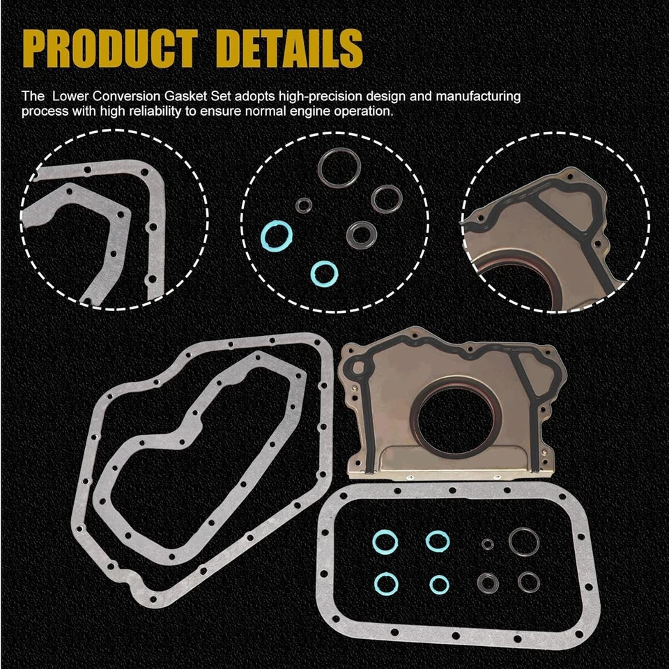 Conjunto de junta de bandeja de óleo inferior de conversão compatível com 11-16 Chrysler Dodge Jeep Ram 3.6L - Imagem 4 de 4