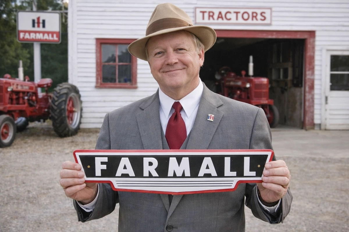 Metal Tractor Signs In International Harvester Advertising for sale