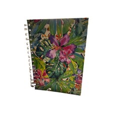 Palm Leaves Tropical Journal Spiral Hardcover Lined Notebopk 8x6 Pink Green