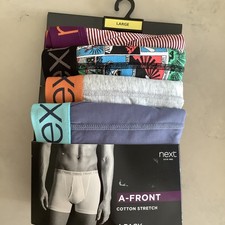 Next Men’s 4 Pack A-Front stretch cotton Boxers Size Large Multi Brand New