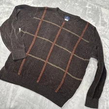 International Waters Men's XXL Brown Ribbed Mock Neck  Sweater Classic