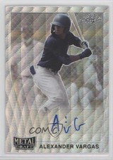 2021 Leaf Metal Draft 1990 Silver Wave Alexander Vargas #LA-AV1 Auto 3d6