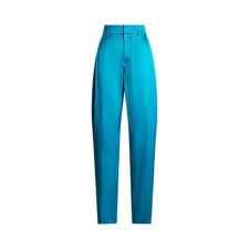 Ralph Lauren Purple Label Cassidy Stretch Charmeuse Pant Teal Silk Sz 8