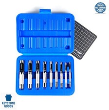 9 Piece Hollow Punch Set 1/8 to 1/2 Inch Leather Gasket Hole Punch with Cutting