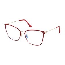 Tom Ford FT5839-B 075 Shiny Fuxia/Gold/Clear Blue Light Block 56mm Eyeglasses...