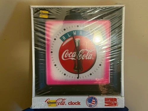 Vintage COCA-COLA Clock Square 1994 Always Coke Brand New Original In Box