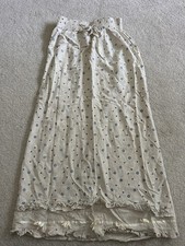 Beige Floral Maxi Skirt Ruffle Hem Tie Detail Boho Pre-Owned