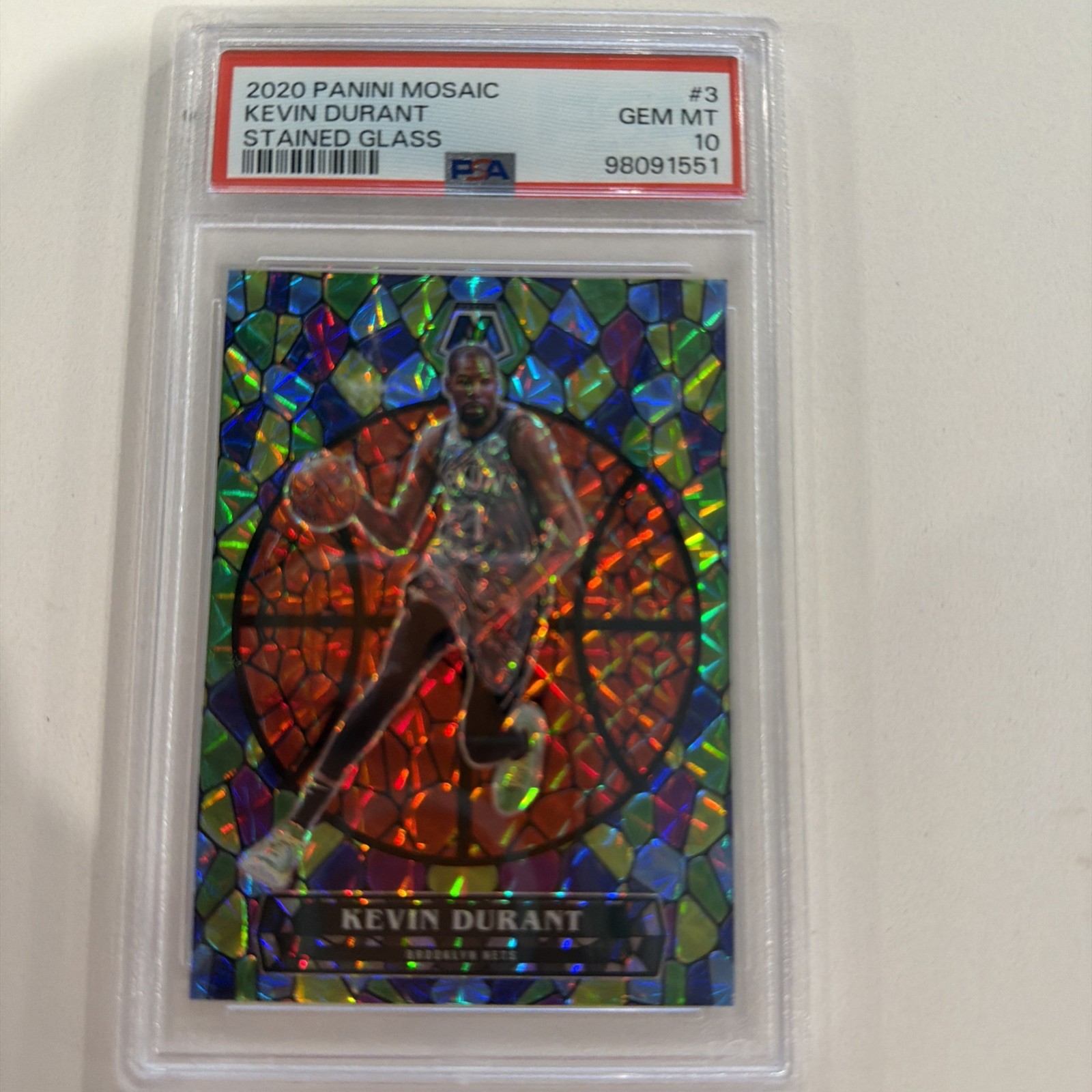 2020-21 Panini Mosaic - Stained Glass Kevin Durant #3