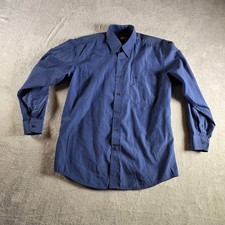 Valentino Coupeau Shirt Mens 15 Blue Long Sleeve Button Up Dress Pocket Casual