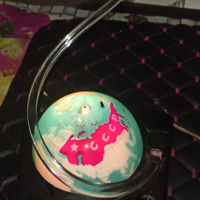 Vintage Soviet Space Globe Lamp with Rocket | USSR | Working