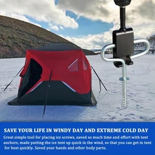 Ice Anchor Power Drill Adapter for Ice Fishing Shelter, Ice Anchor Adapter fo...