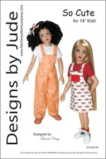 So Cute Overall & Skirtall Doll Clothes Sewing Pattern 14" Kish Dolls