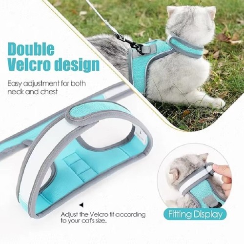 Cat Harness And Leash Set Escape Proof Kitten Walking Jacket Leash Adjustable - Picture 5 of 16