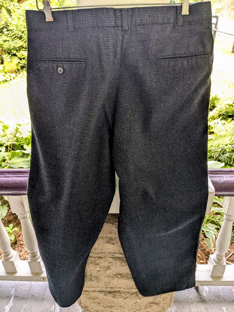 Vintage 80s Tailor's Bench Pants 100% Wool*34x27 1/2*Black