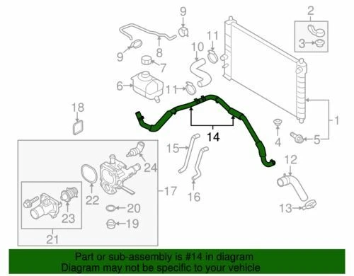 Подлинный выпускной шланг бака радиатора GM 2009-2011 Chevrolet Aveo 5 95990102 - Изображение 2 из 2