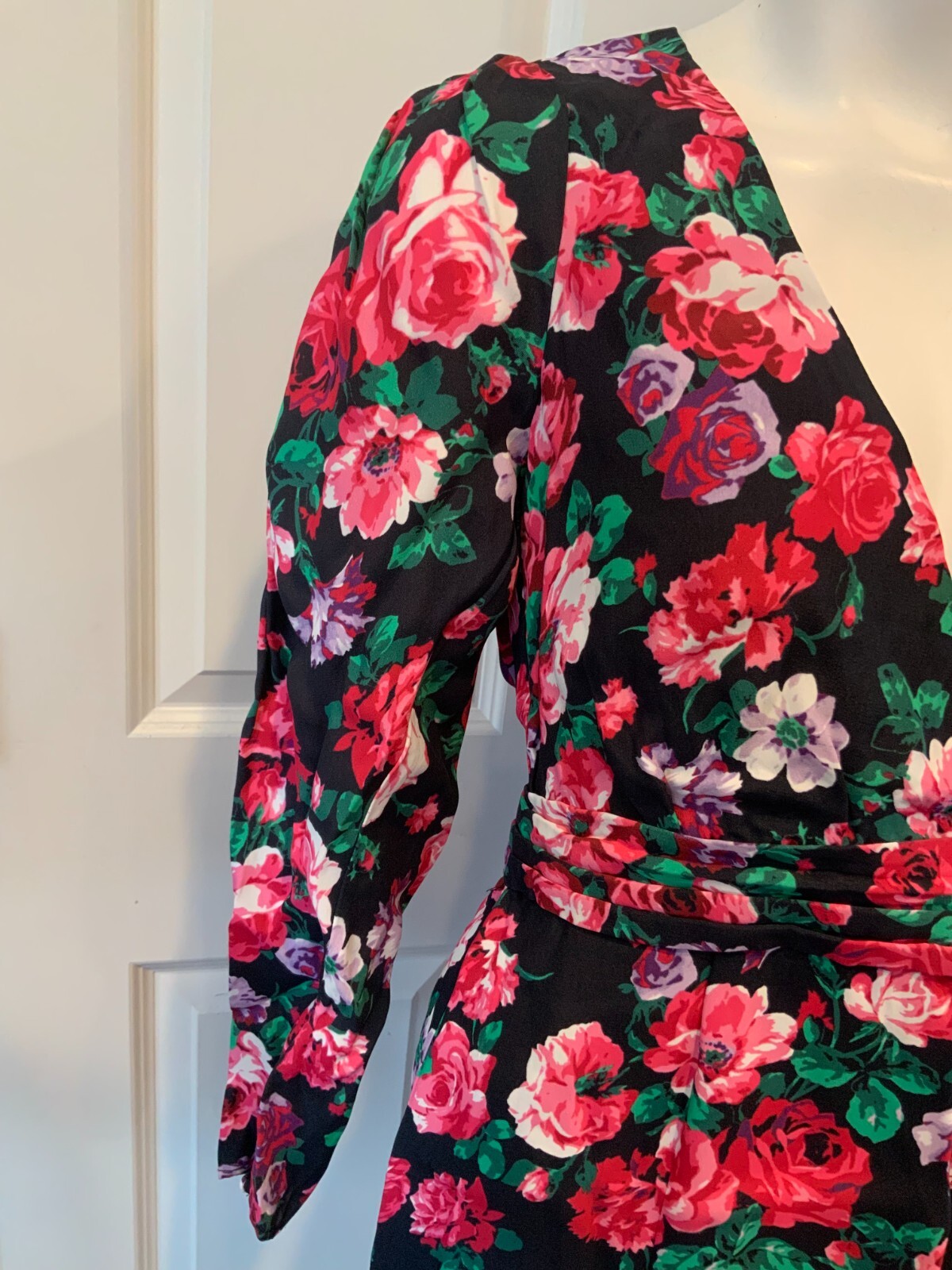 Ronny Kobo Edrea Black, Pink & Purple Floral-Patterned Mini Dress, Size S, NWT!