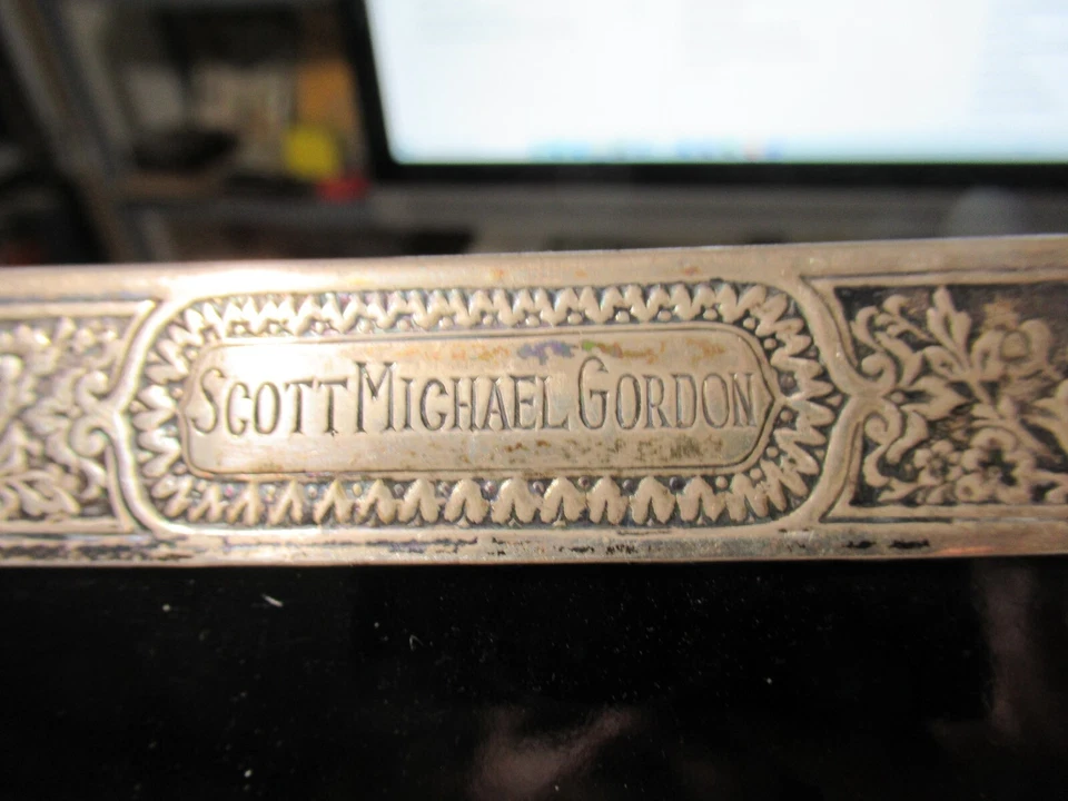 Raro marco de fotos CARTIER antiguo plateado BABY Scott Michael Gordon, 4,4" x 5,7" Foto 3 de 4