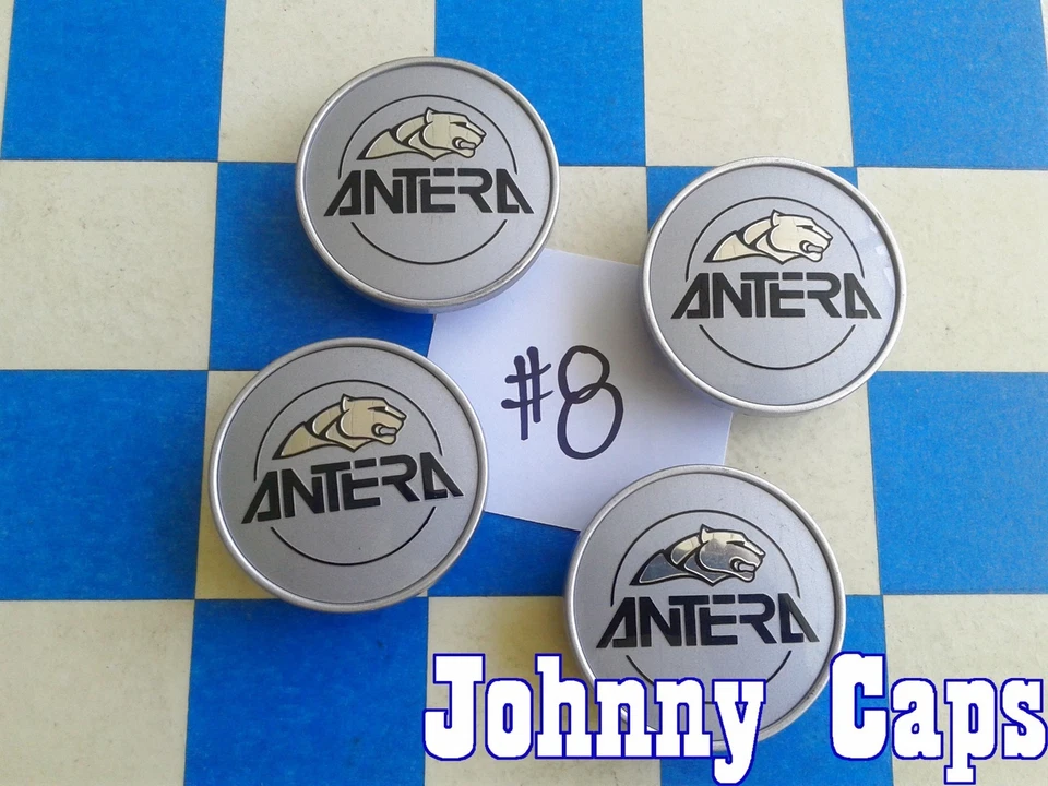 Tapa central ANTERA Wheels PLATEADA # 1/2/3/4?  Tapacubos centrales de rueda personalizados (JUEGO de 4)  Foto 2 de 4