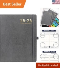 8.5" x 11" Leather Planner 2025-2026 - Eye-Friendly Thick Pages & Bookmarks