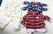 Carter Baby Fox Lot 0-3 Mo Zip Up Jacket, Footie Pajamas-1 Fleece,2 Cotton EUC