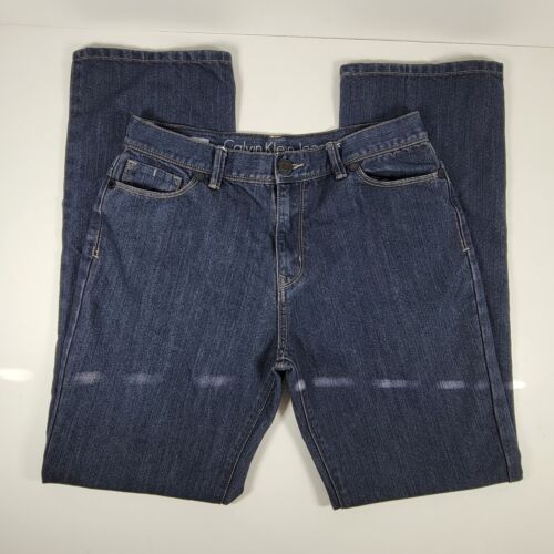 Calvin Klein Jeans Size 18 Womens Slim Straight Mid Rise Rebel Dark Wash  Denim | eBay