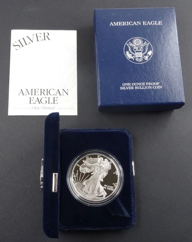 2001-W Proof American Silver Eagle Dollar $1 Box & COA US Mint Bullion OGP
