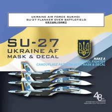 Galaxy 1/48 SU-27 Ukraine AF Blue 48 & 57 Decal Mask for Great Wall Hobby L4824